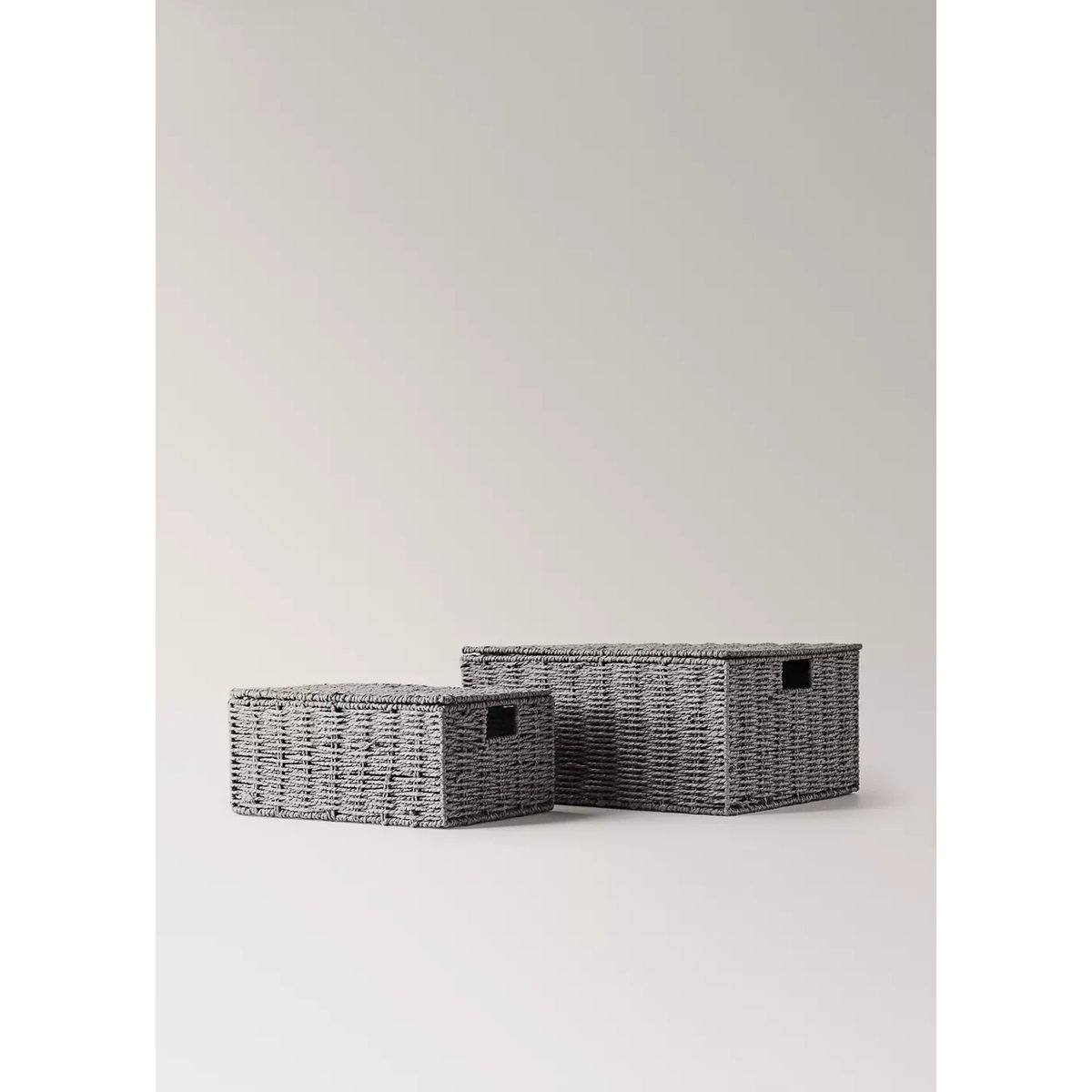 Boîte en papier tressé, taille moyenne gris, MANGO HOME