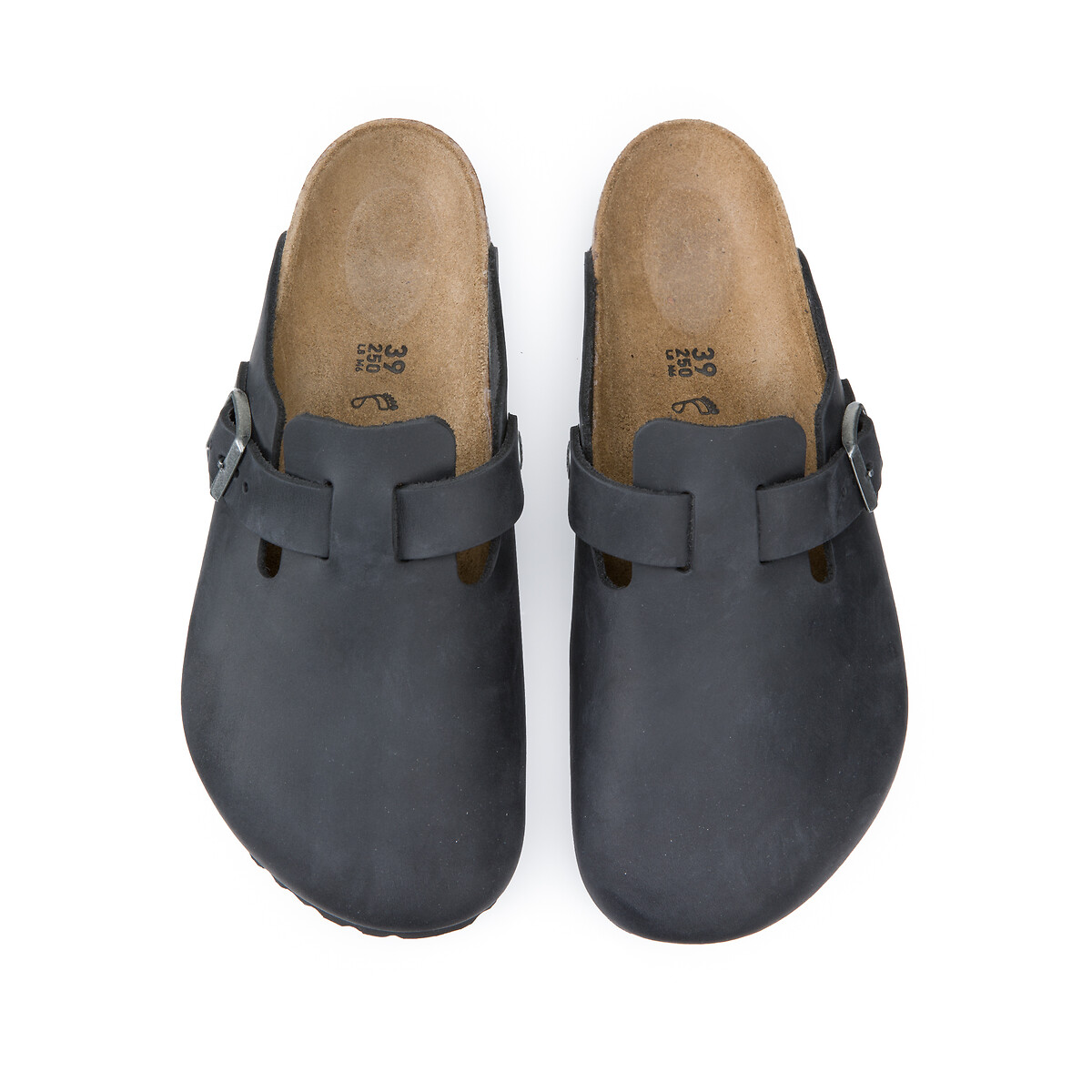 Sabot in pelle Boston nero , BIRKENSTOCK