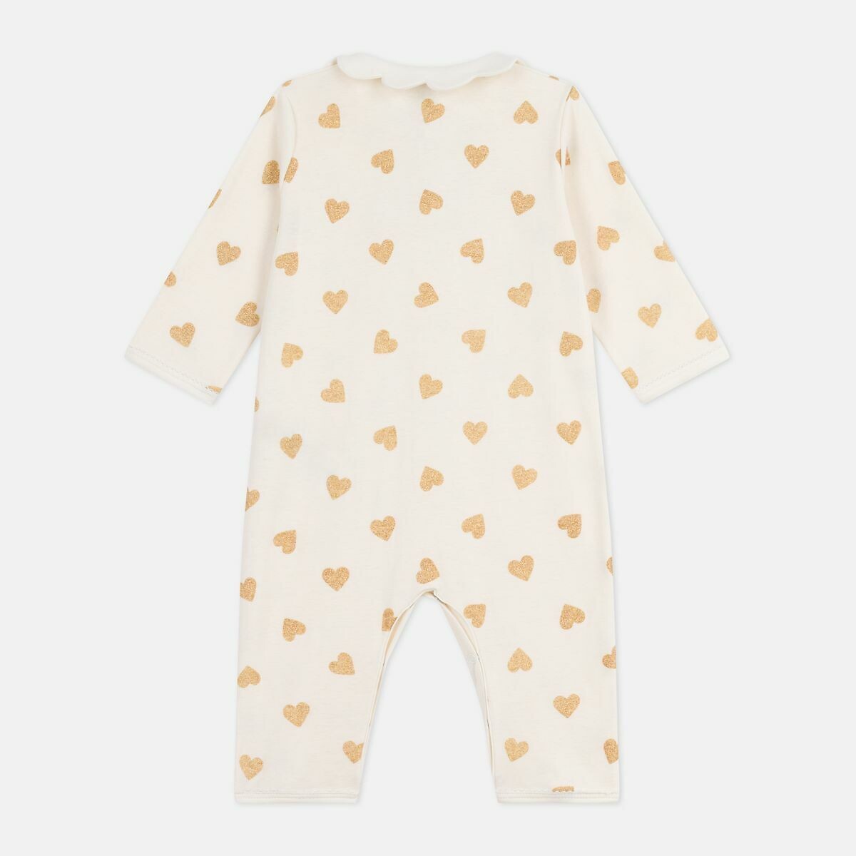 Pigiama in cotone senza piedi, con stampa a cuori fantasia, PETIT BATEAU