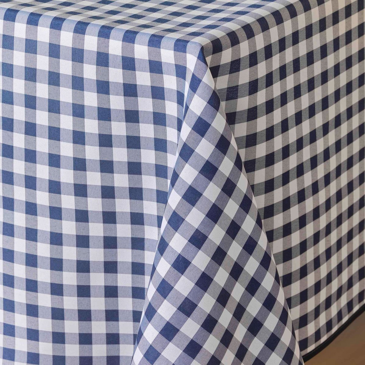 Nappe rectangle 150 x 200 cm Vichy bleu bleu, EDEN