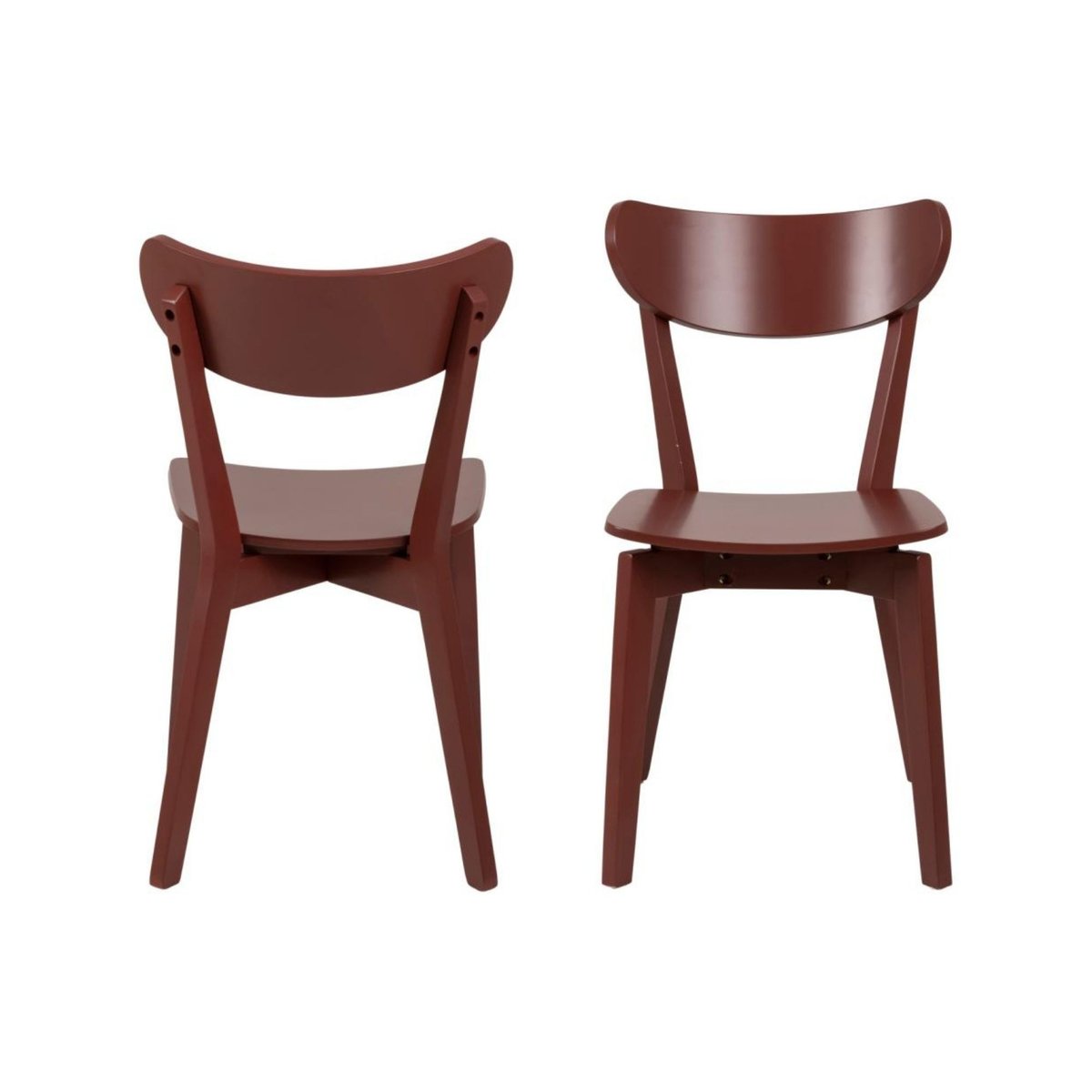 Chaises scandinaves en bois laqué (lot de 2) - LETA bordeaux, HELLIN, DEPUIS 1862