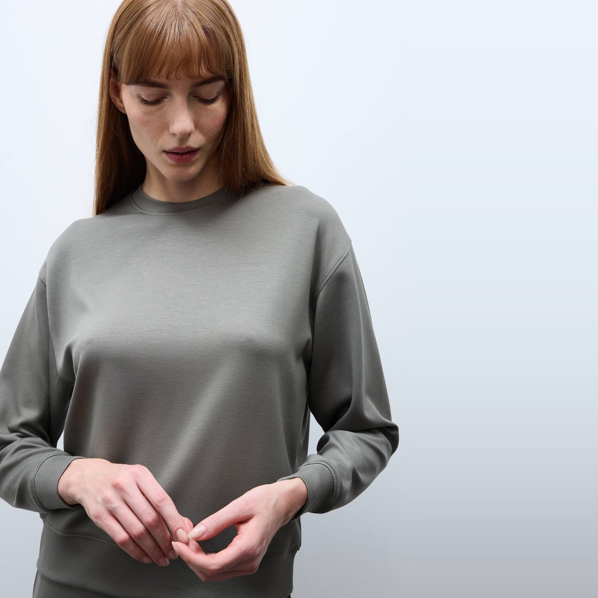 Sweat fluide en viscose et polyamide thym, MONOPRIX