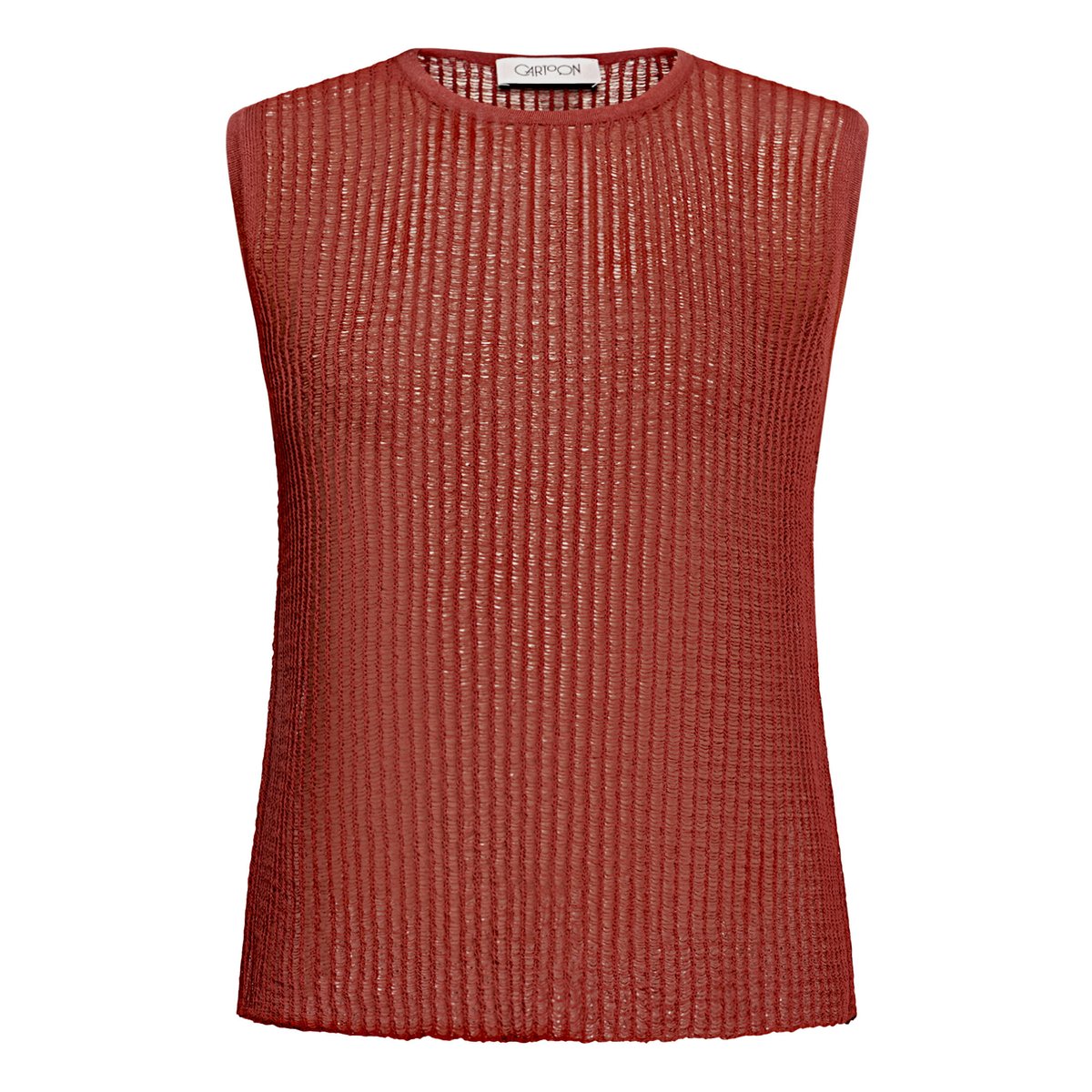Top en maille à encolure ronde rust brown, CARTOON