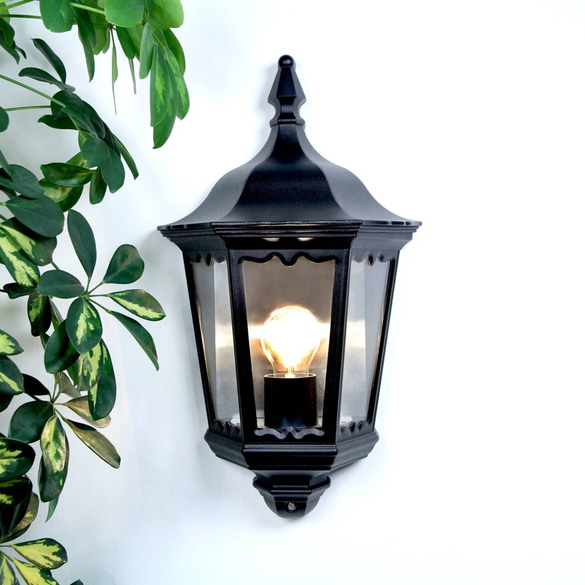 Applique extérieure en aluminium antique noir, clair, LINDBY