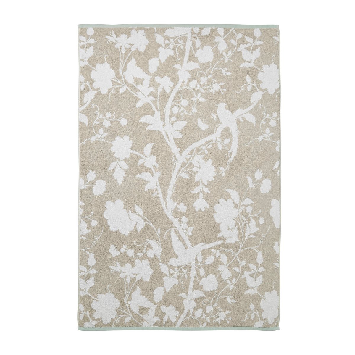 Drap de bain fleuri Jardin Oriental gris colombe, crème, LAURA ASHLEY