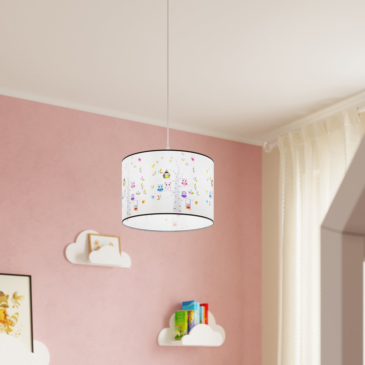Suspension PVC Multicolore E27 1 Hibou 30 multicolore, EDEN