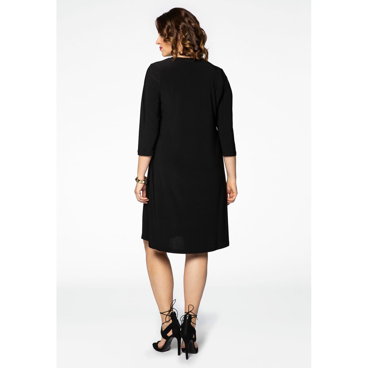 Robe manches trois-quarts noir, YOEK