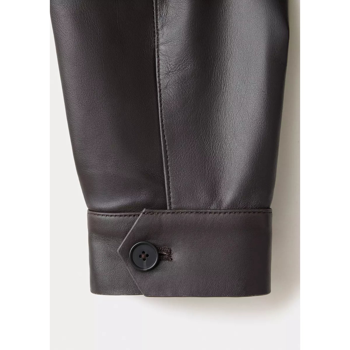 Blouson 100 % cuir poches chocolat, MANGO MAN