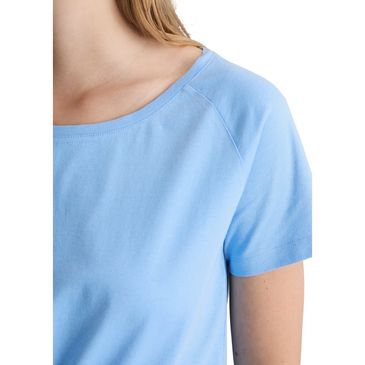 T-shirt regular en Basic Single Jersey bleu moyen, MARC O’POLO DENIM