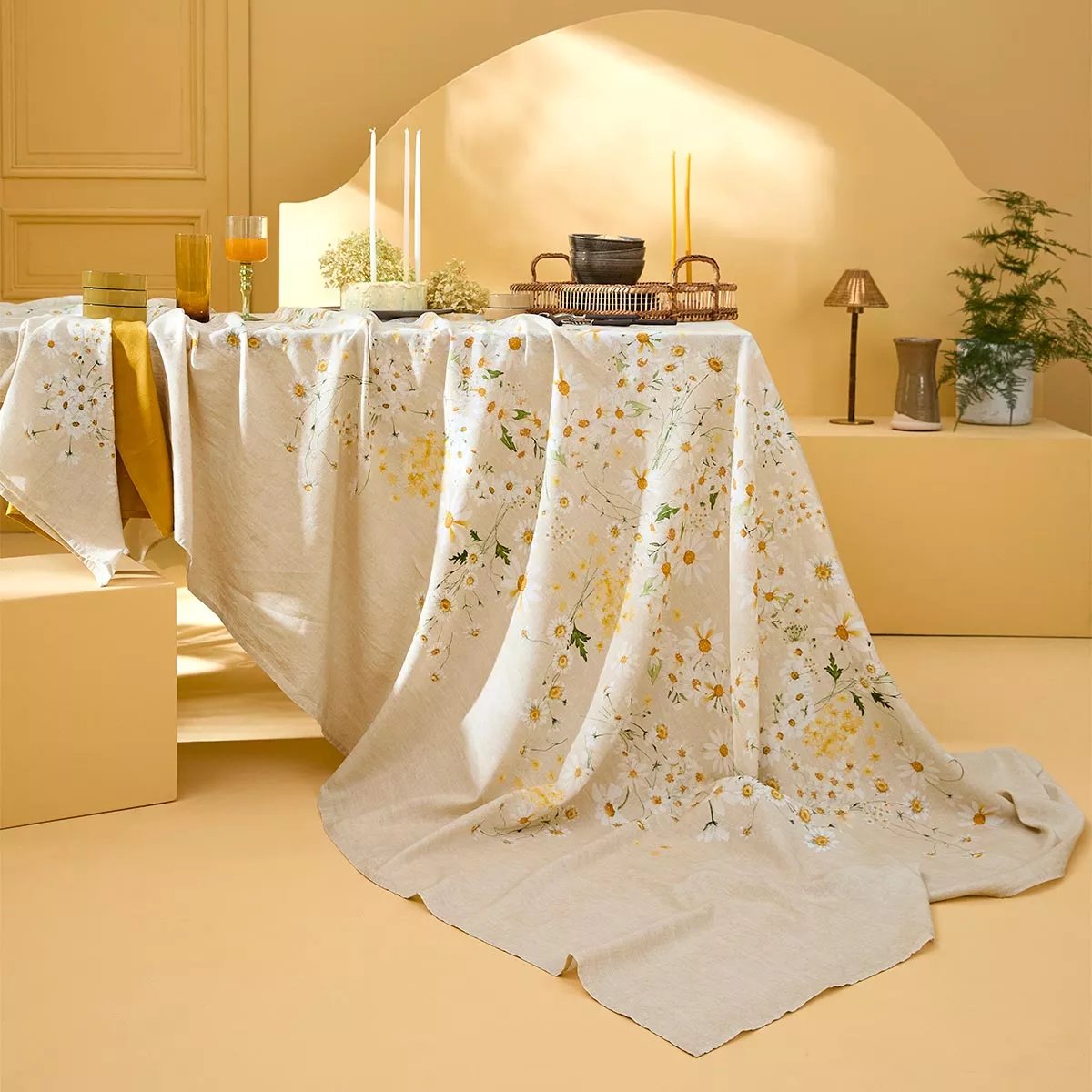Serviette lin & coton lavé DAISY chanvre, GARNIER THIEBAUT