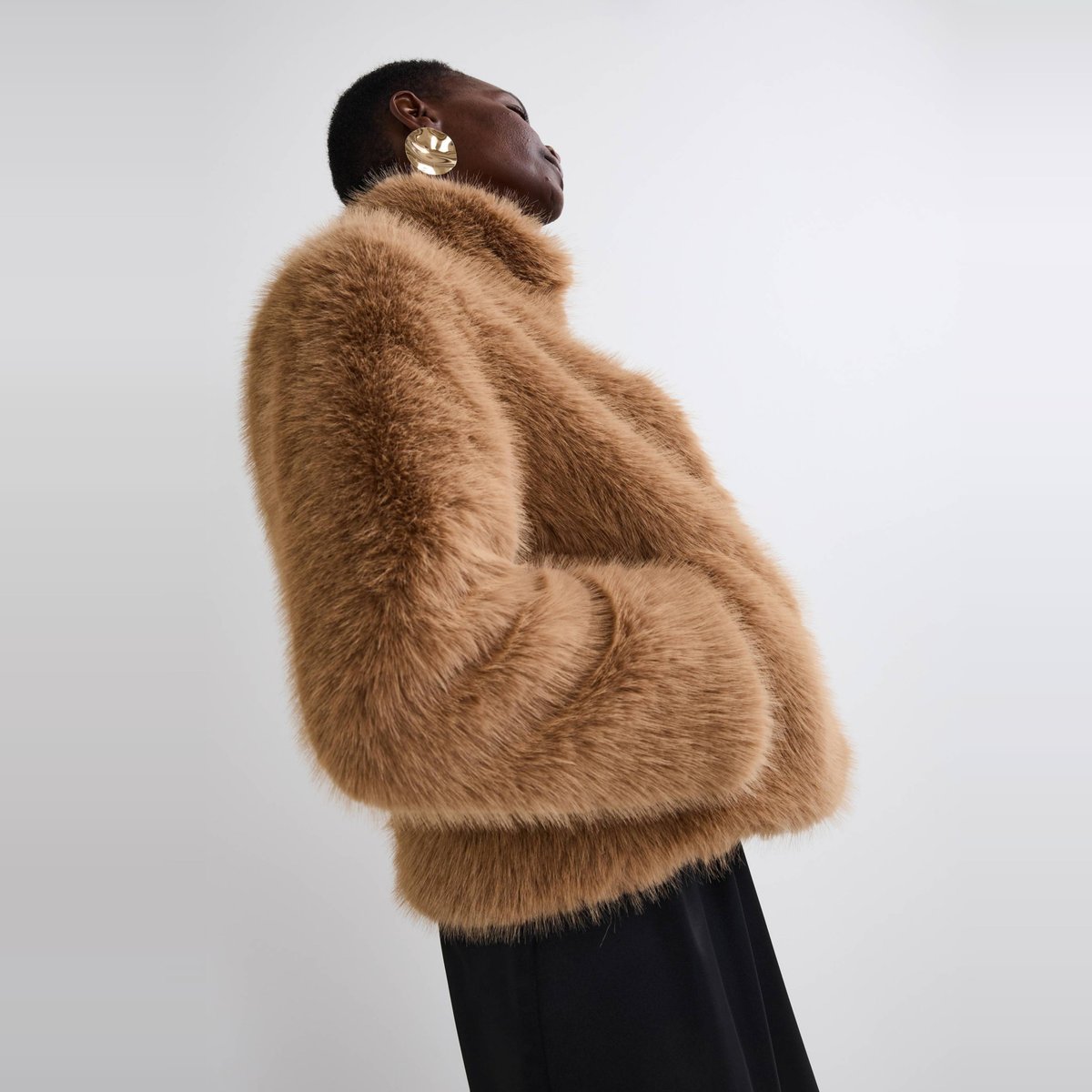 Manteau en imitation fourrure naturel, MONOPRIX
