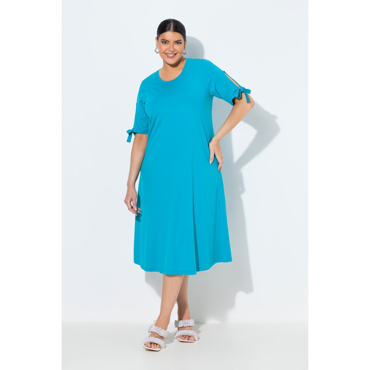 Robe longueur midi aqua turquoise, ULLA POPKEN