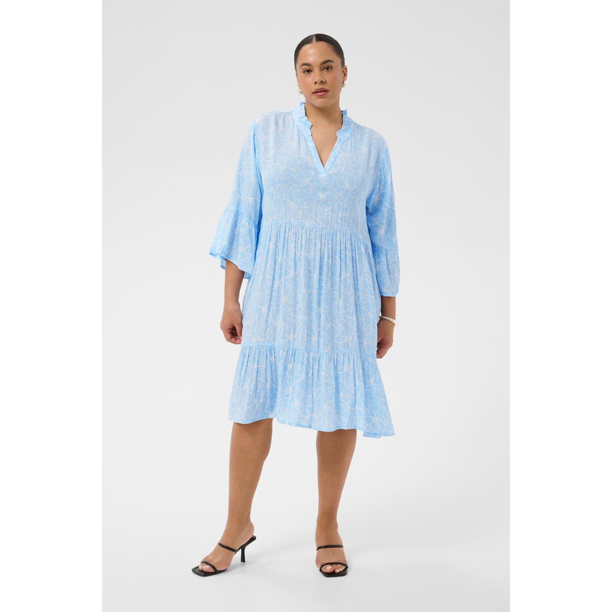 Robe bleu nantucket breeze chalk flower, KAFFE CURVE