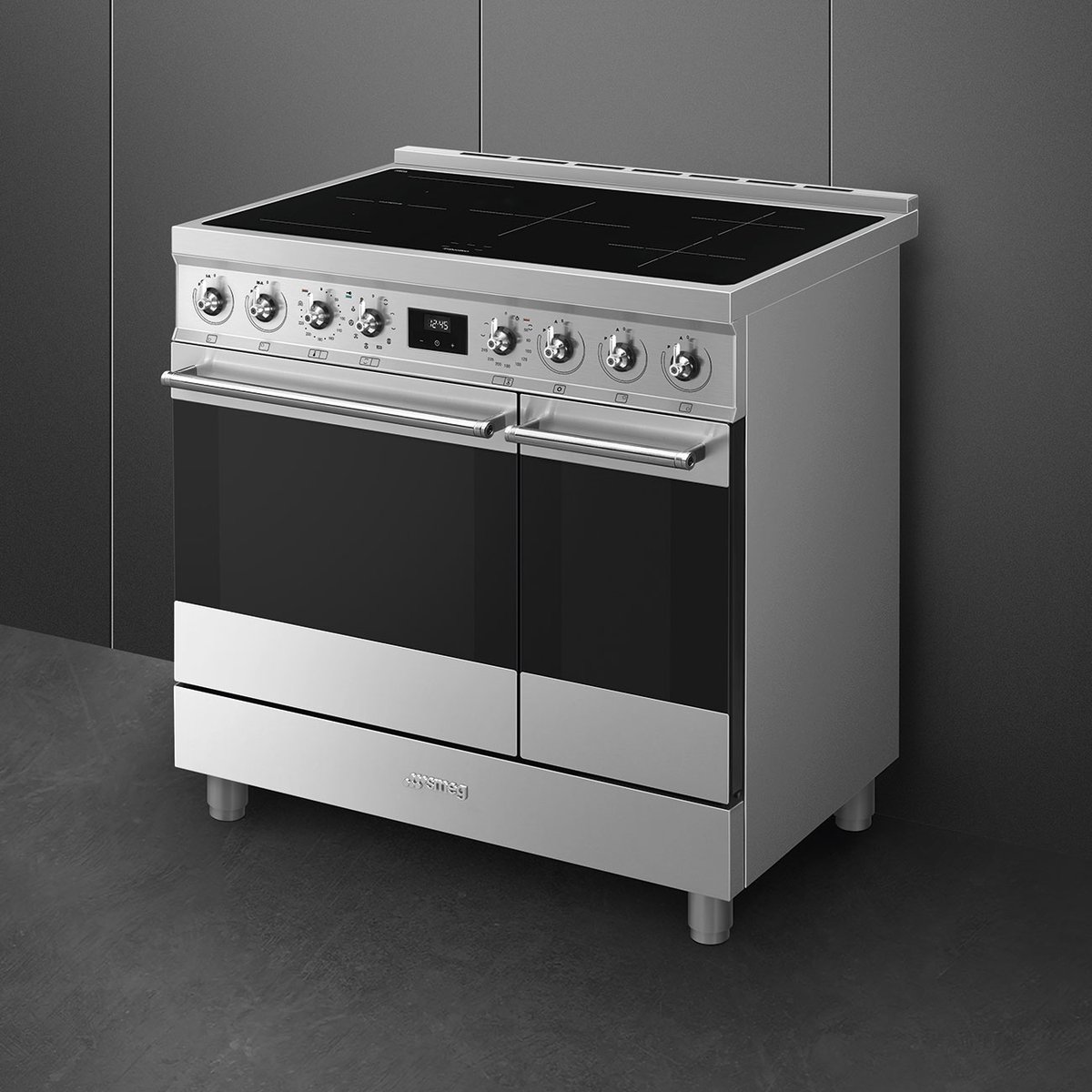 Piano de cuisson induction 5 feux 90 cm C92IP inox satiné, SMEG