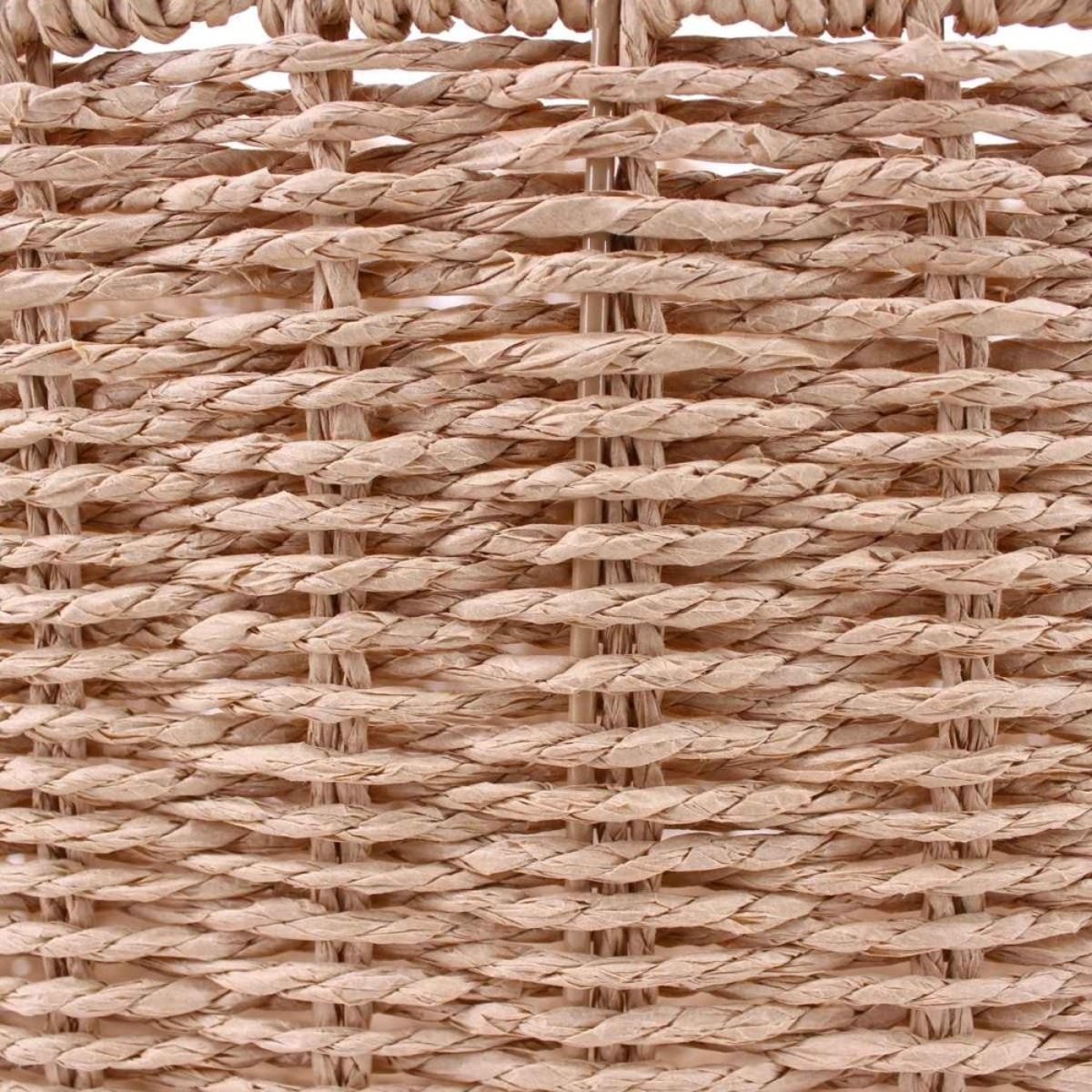 Set de 3 paniers carrés en corde de papier festonné naturel, ORNAMI