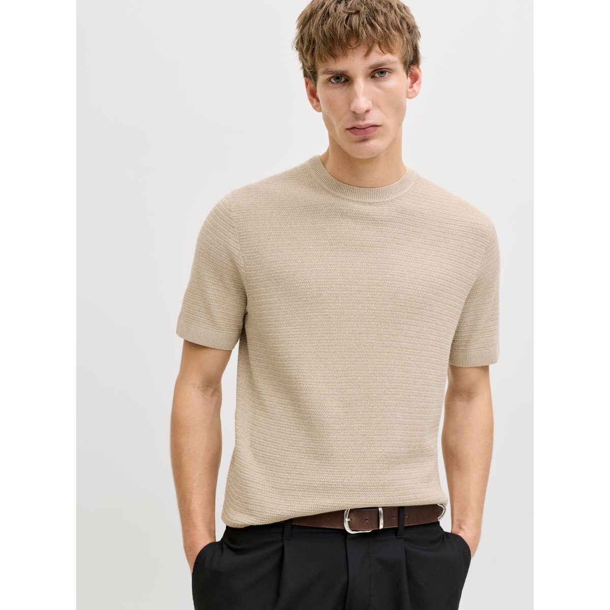 T-Shirt En Maille jaune - lemon pepper 1, JACK & JONES