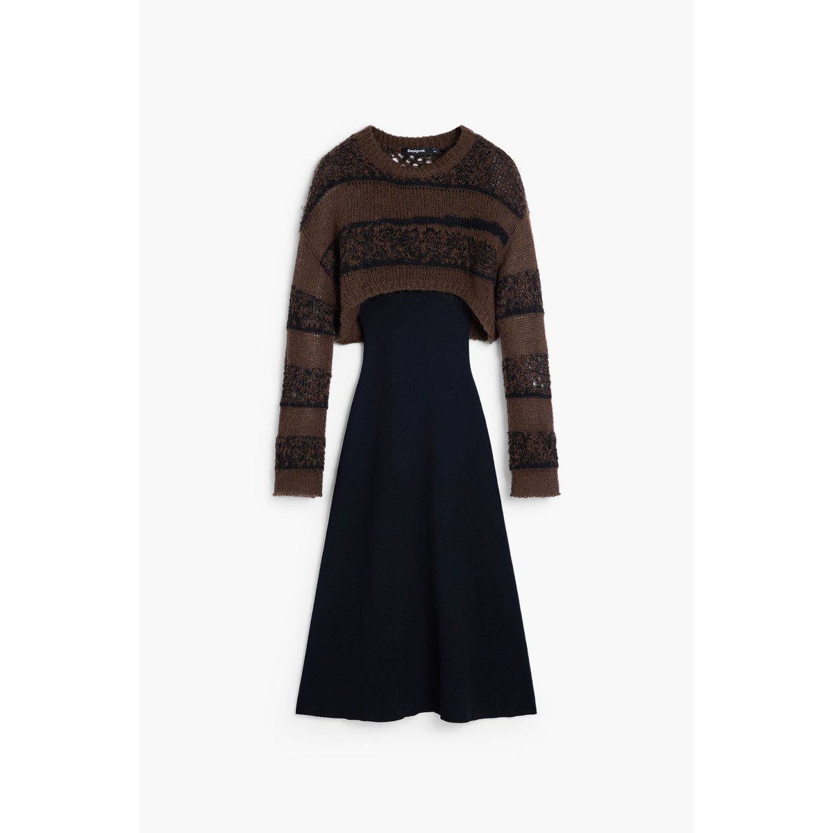 Robe en maille à manches longues noir, DESIGUAL