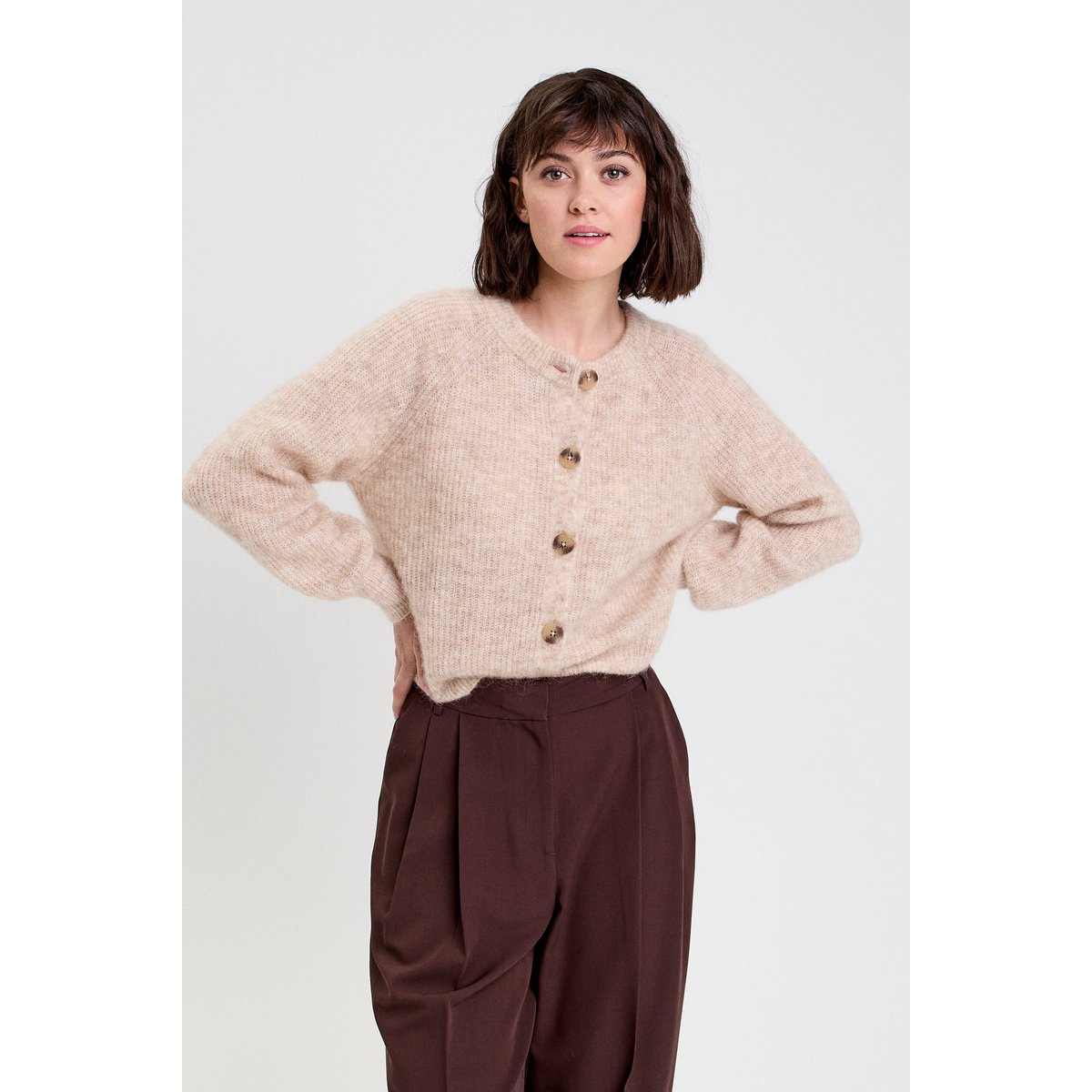 Gilet manches longues beige, CACHE CACHE