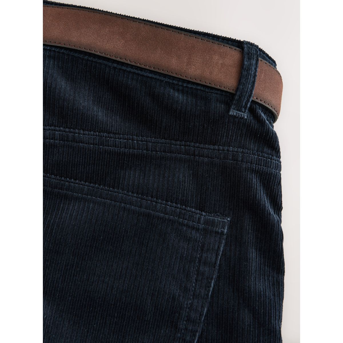 Pantalon en velours côtelé à ceinture bleu marine, NEXT