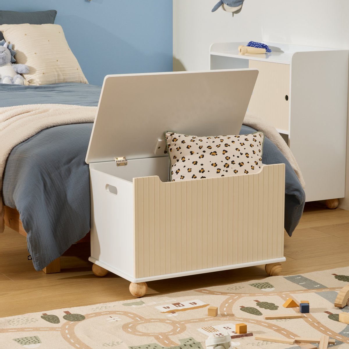 Coffre de rangement pour enfant BOULI beige, ATMOSPHERA FOR KIDS