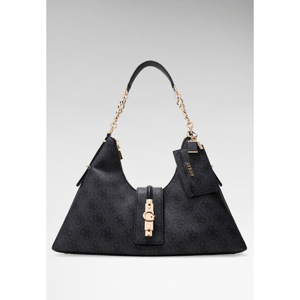 Sac Hobo Logo Yvonne gris, GUESS