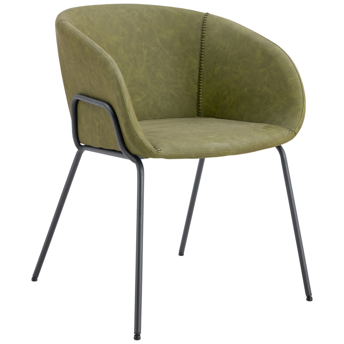 Chaise en simili, lot de 2, André, ANDRÉ vert, noir, HAPPY GARDEN