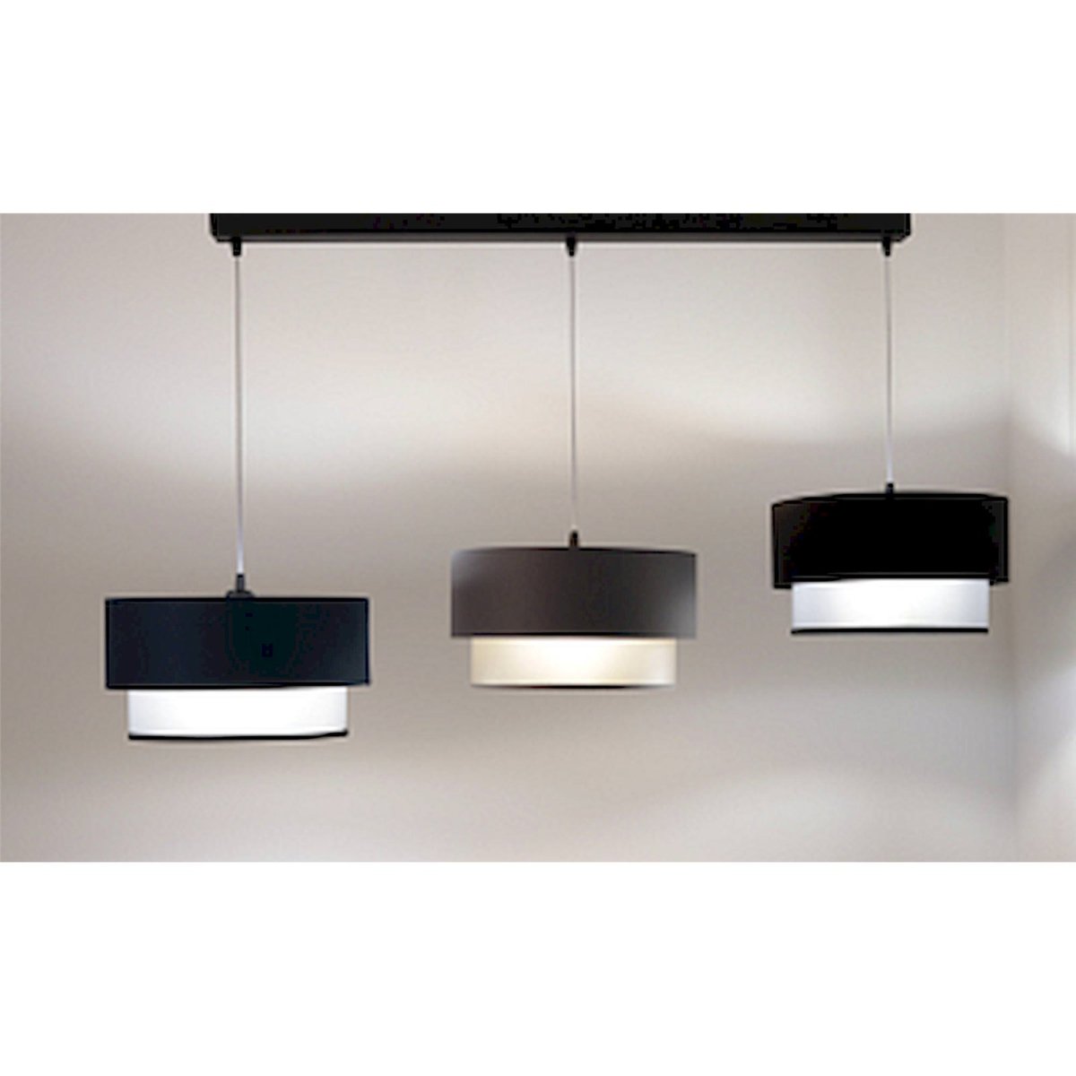 Suspension satin style chic, DUO ELLEGANT noir satin avec intérieur argenté, BPS KONCEPT