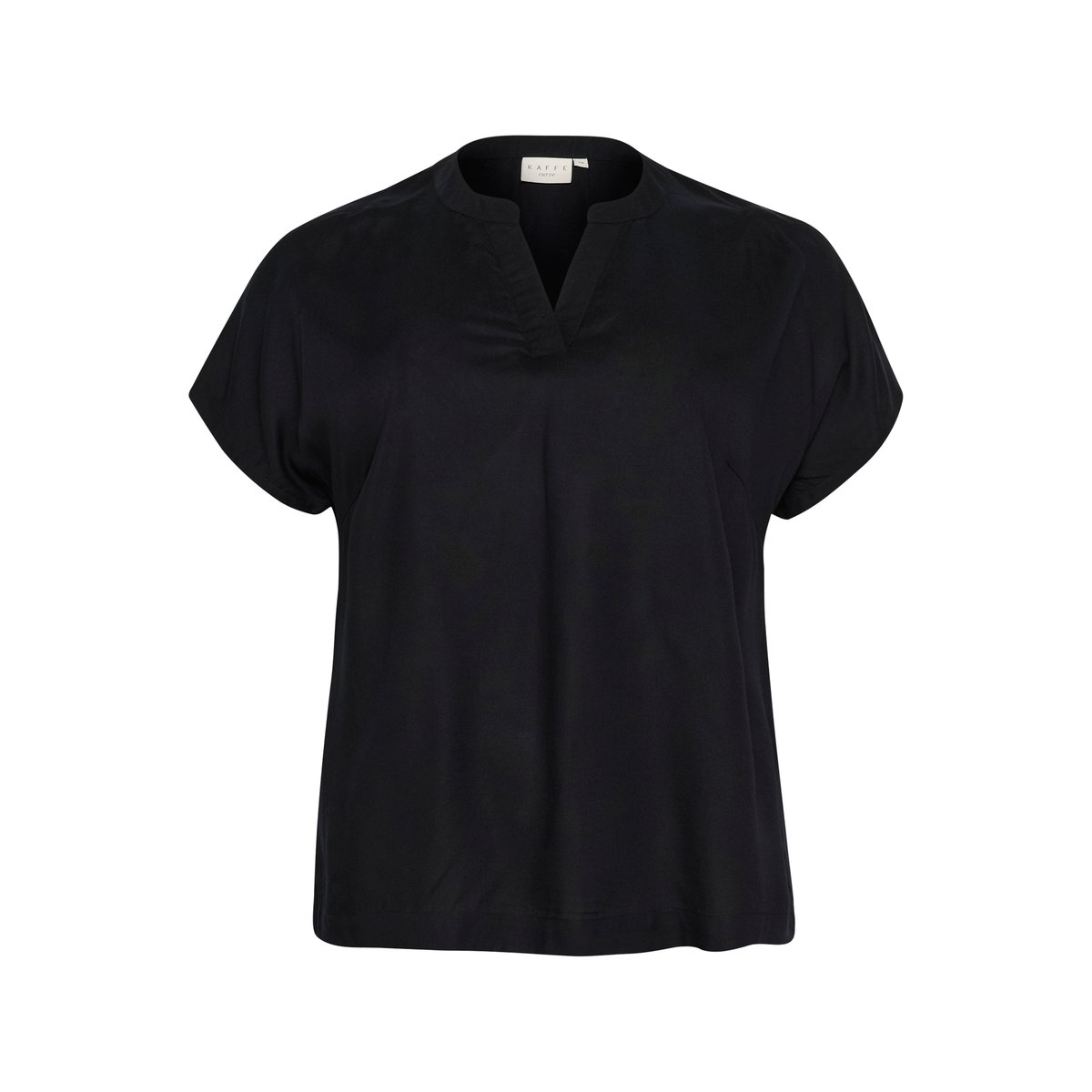 Blouse with short sleeve noir black, KAFFE CURVE