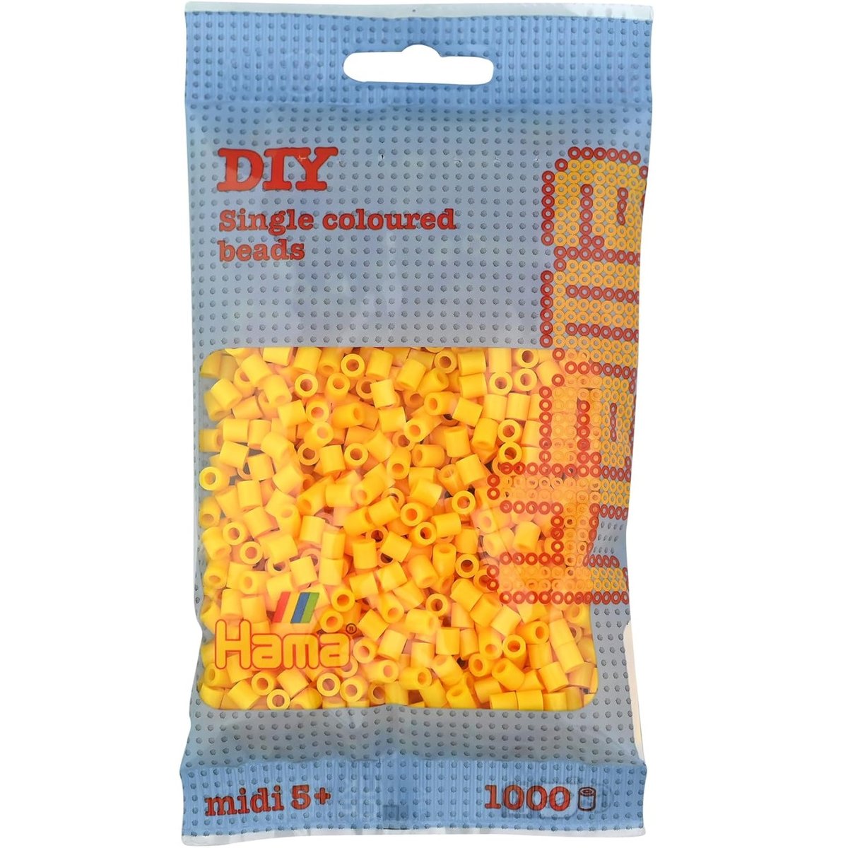 Sachet 1000 perles plastique jaune, HAMA