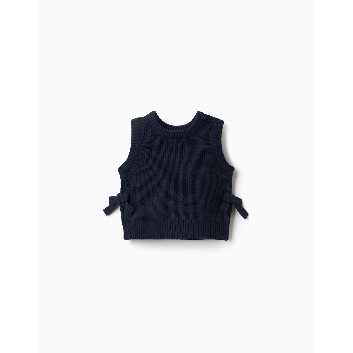 Gilet sans manches en maille avec nœuds sur les côtés bleu foncé, ZIPPY