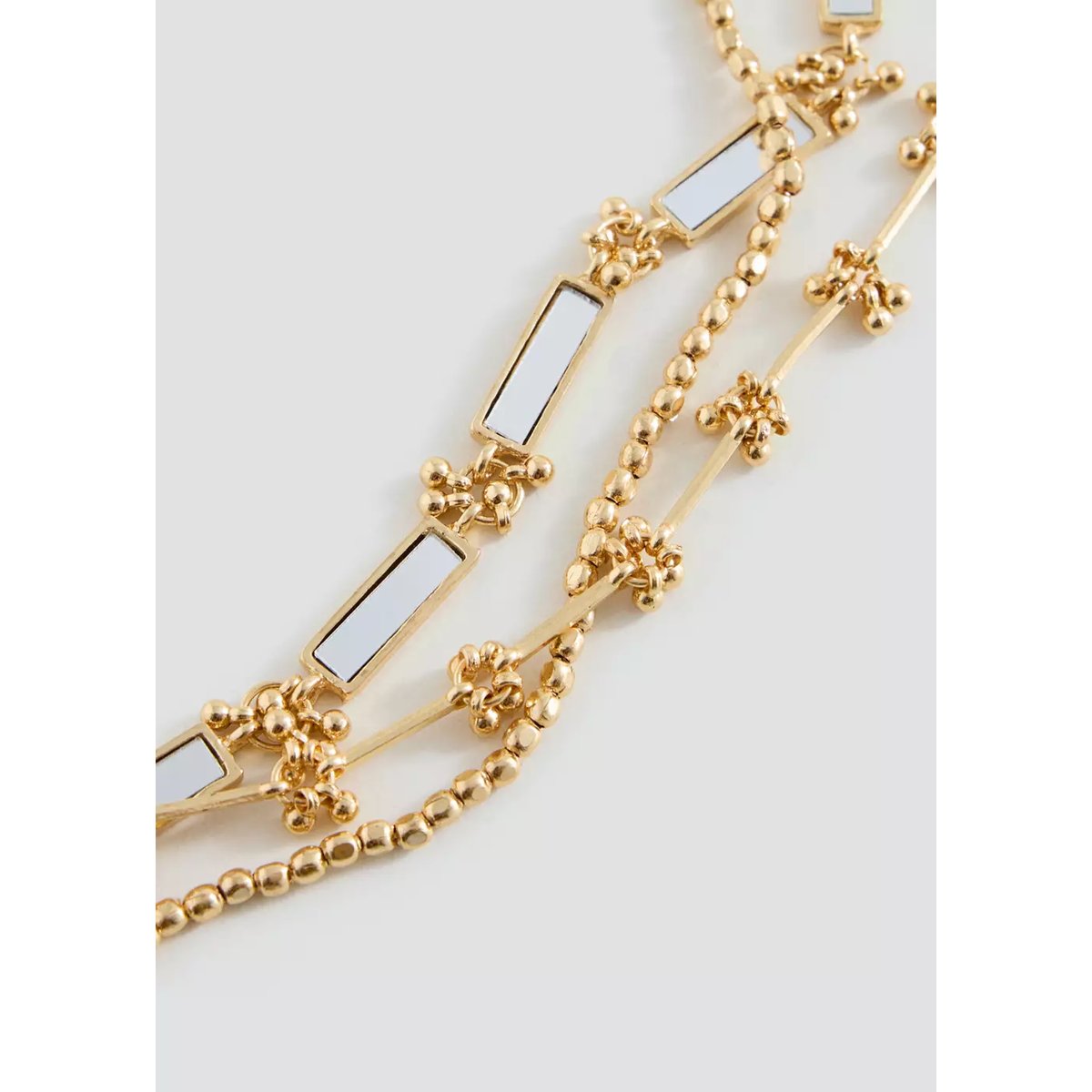 Collier multichaînes à perles effet cristal or, MANGO TEEN