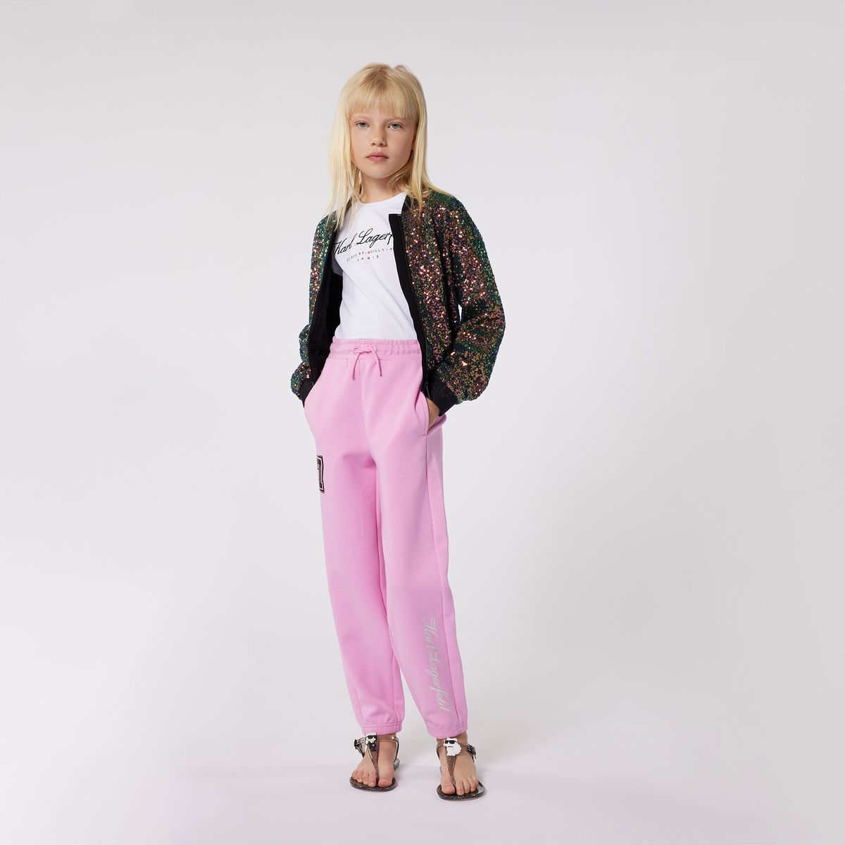Bomber en sequins brodés 66e, KARL LAGERFELD KIDS