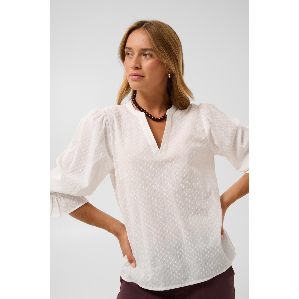 Blouse à manches longues blanc chalk, KAFFE