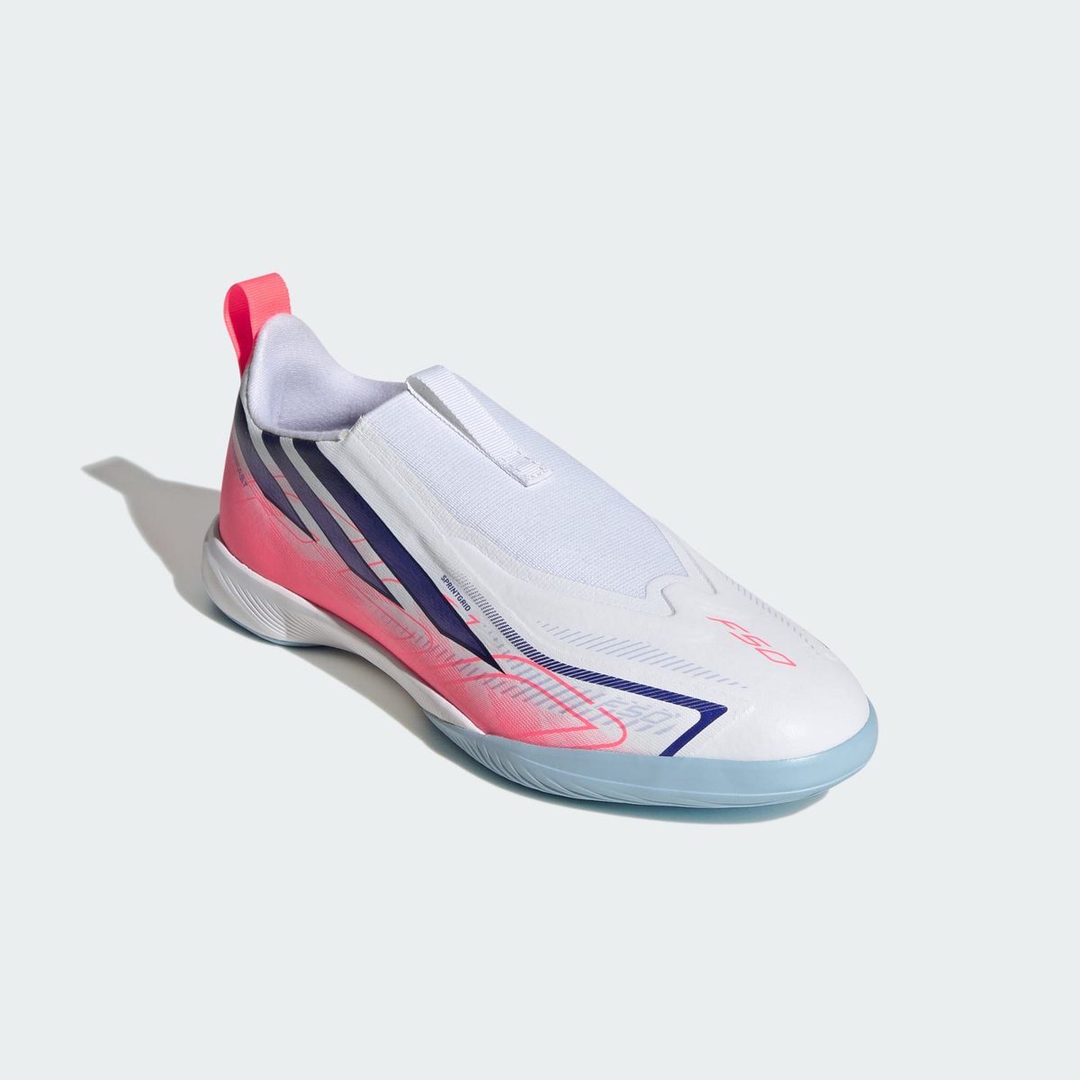 Chaussure De Football F50 Hyperfast League Sans Lacets Salle Enfants Chaussure De Football F50 Hyperfast League Sans Lacets Salle Enfants cloud white / solar purple / solar turbo, adidas Performance