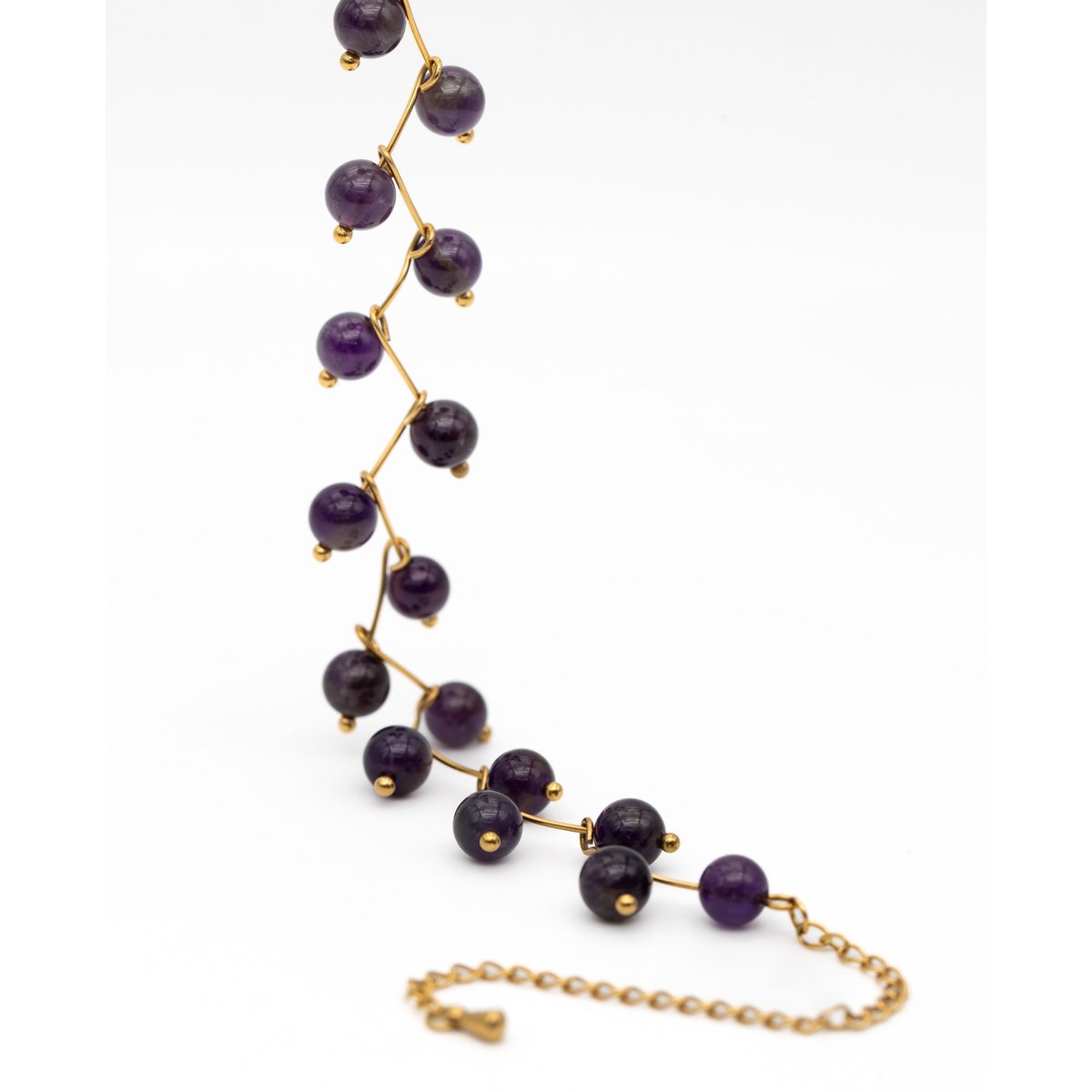Collier avec des pierres naturelles dorado, THE-ARE