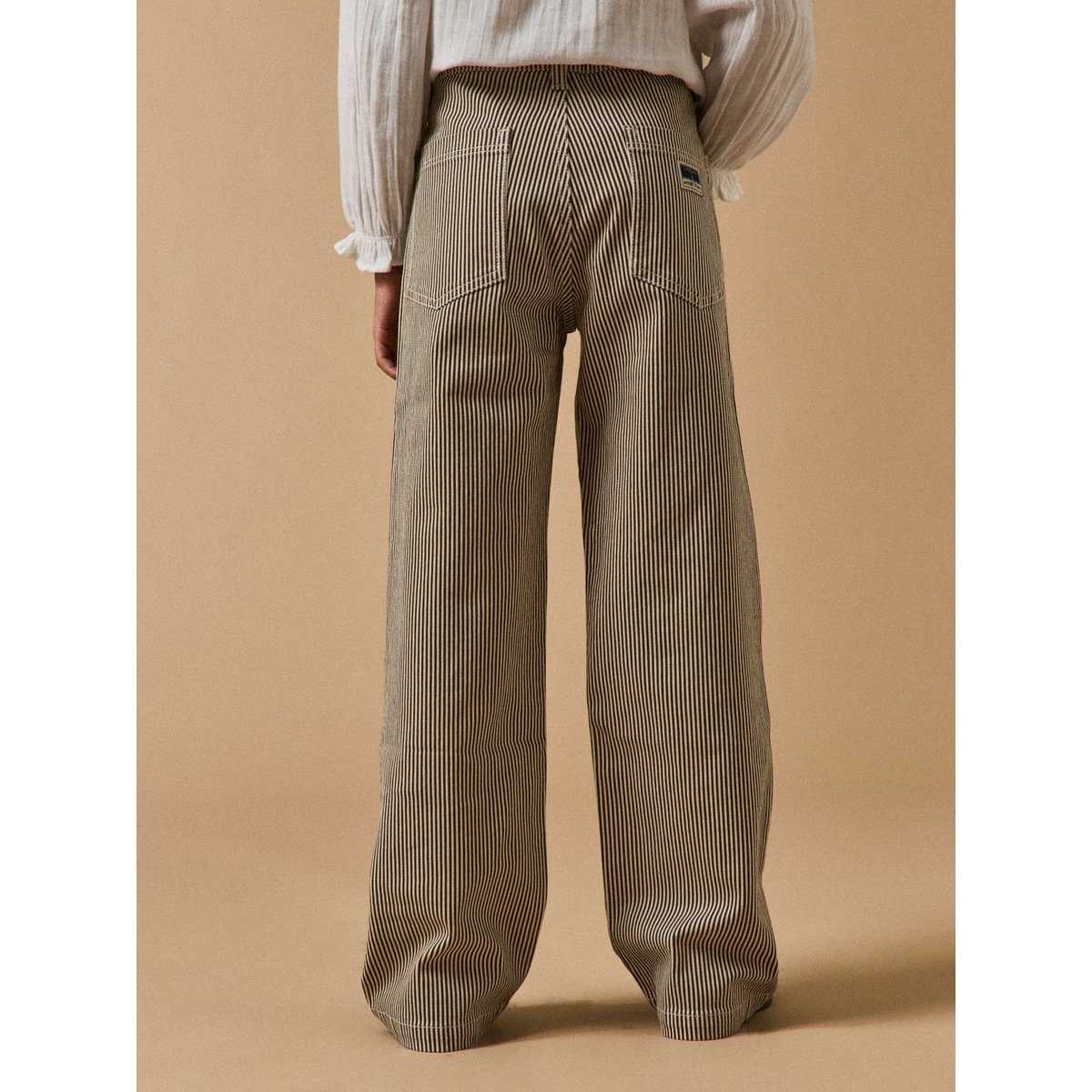Pantalon droit rayé rayure marron, CYRILLUS
