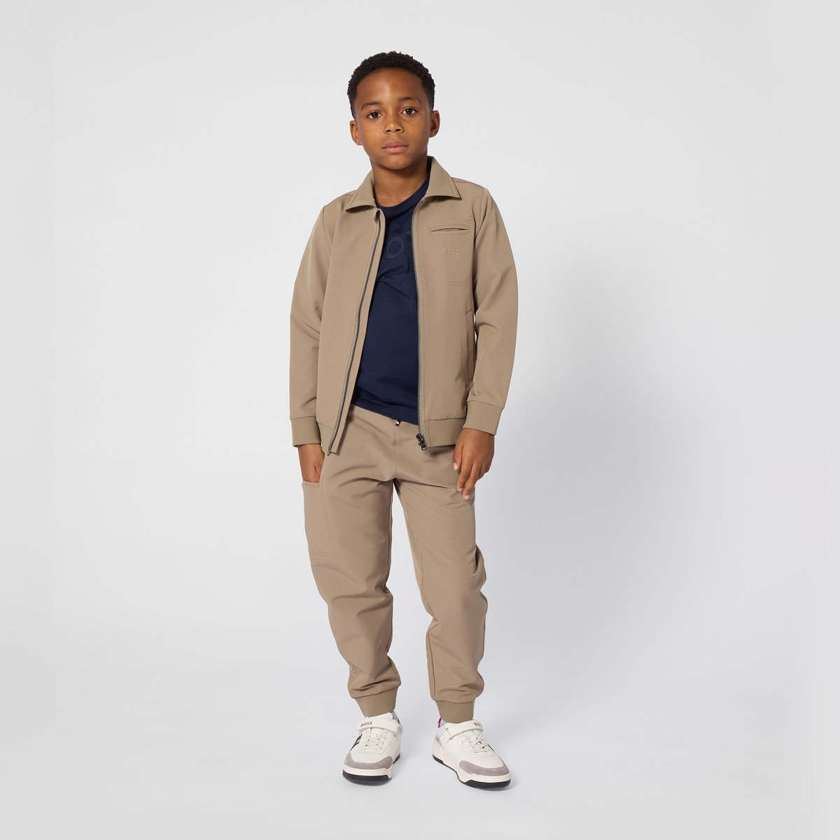 Cardigan en tissu synthétique souris, BOSS KIDSWEAR