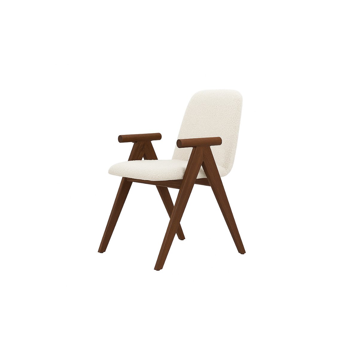 Lot de 2 chaises tissu bouclette, PAGNOL marron foncé, BOBOCHIC