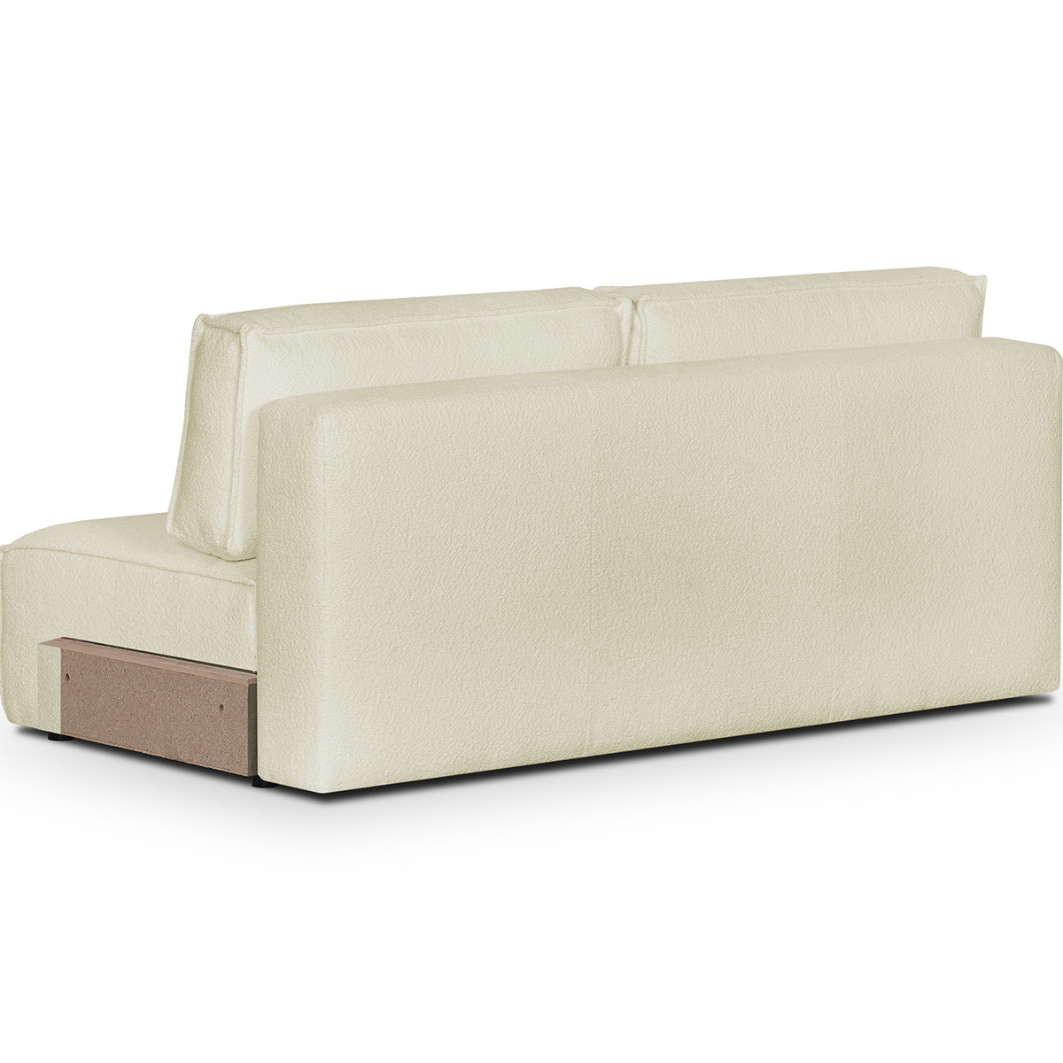 Module canapé convertible 2 places en tissu bouclé - HARPER MOD ecru, HOMIFAB