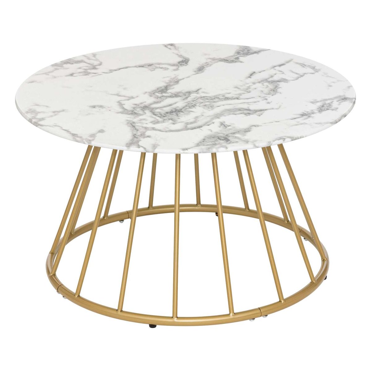 Table basse effet marbre RAYO blanc, ATMOSPHERA