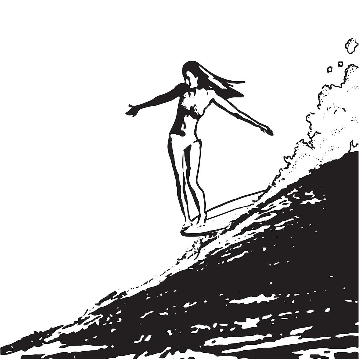 Tableau surfeuse longboard tableau alu dibond, HEXOA