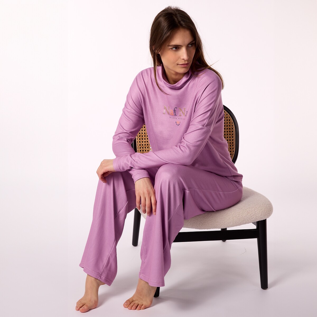 Pyjama homewear côtelé Patch violet, NAF NAF