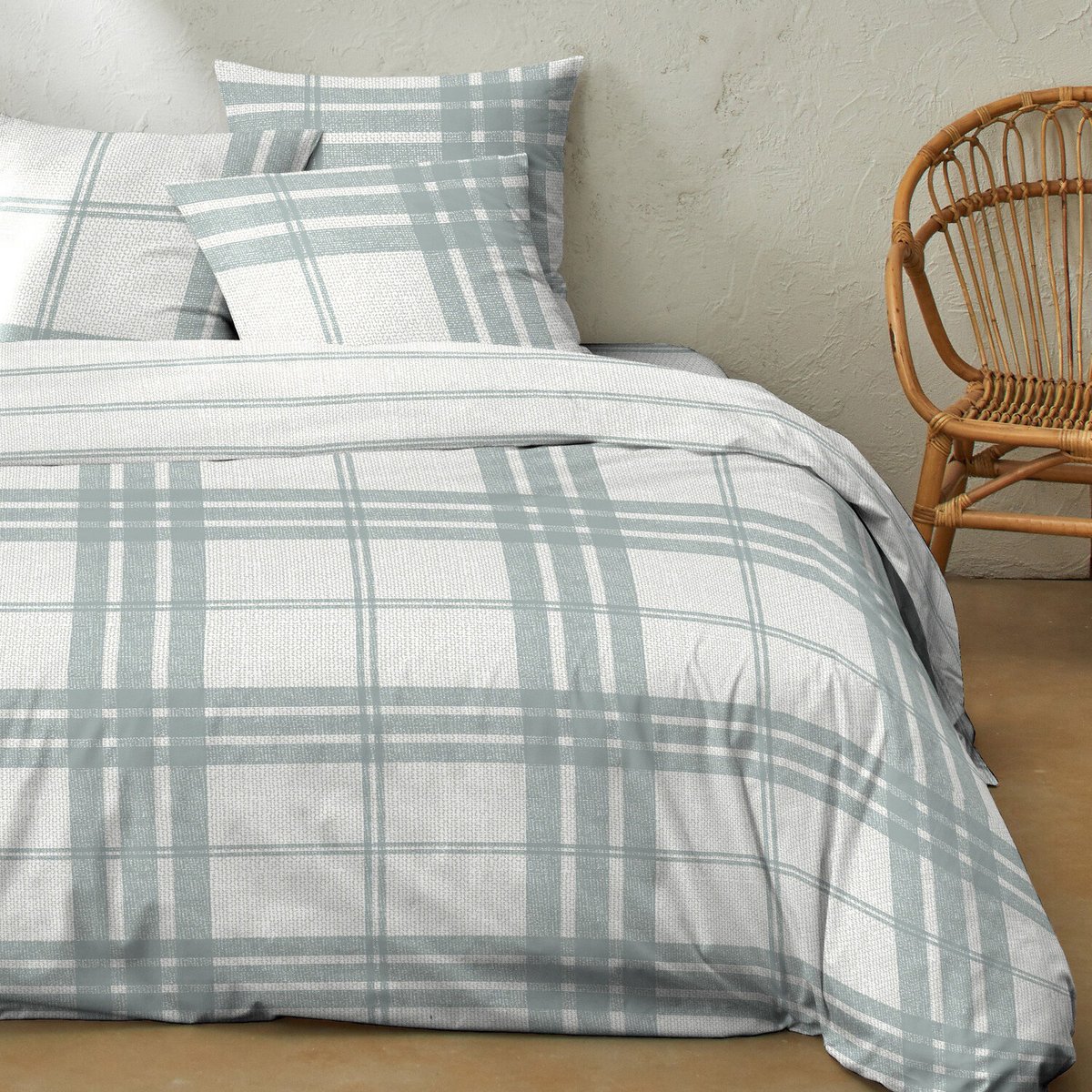 housse de couette avec taie(s) en coton, Sobrut Gray gris, C DESIGN HOME TEXTILE