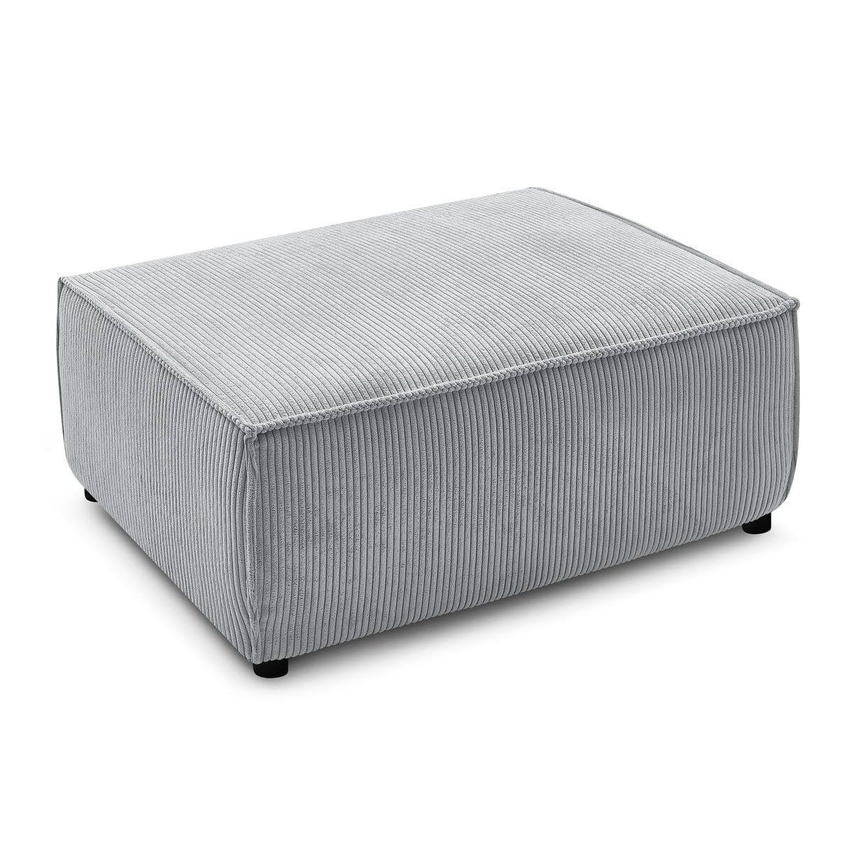 Pouf velours côtelé, NIHAD gris clair, BOBOCHIC