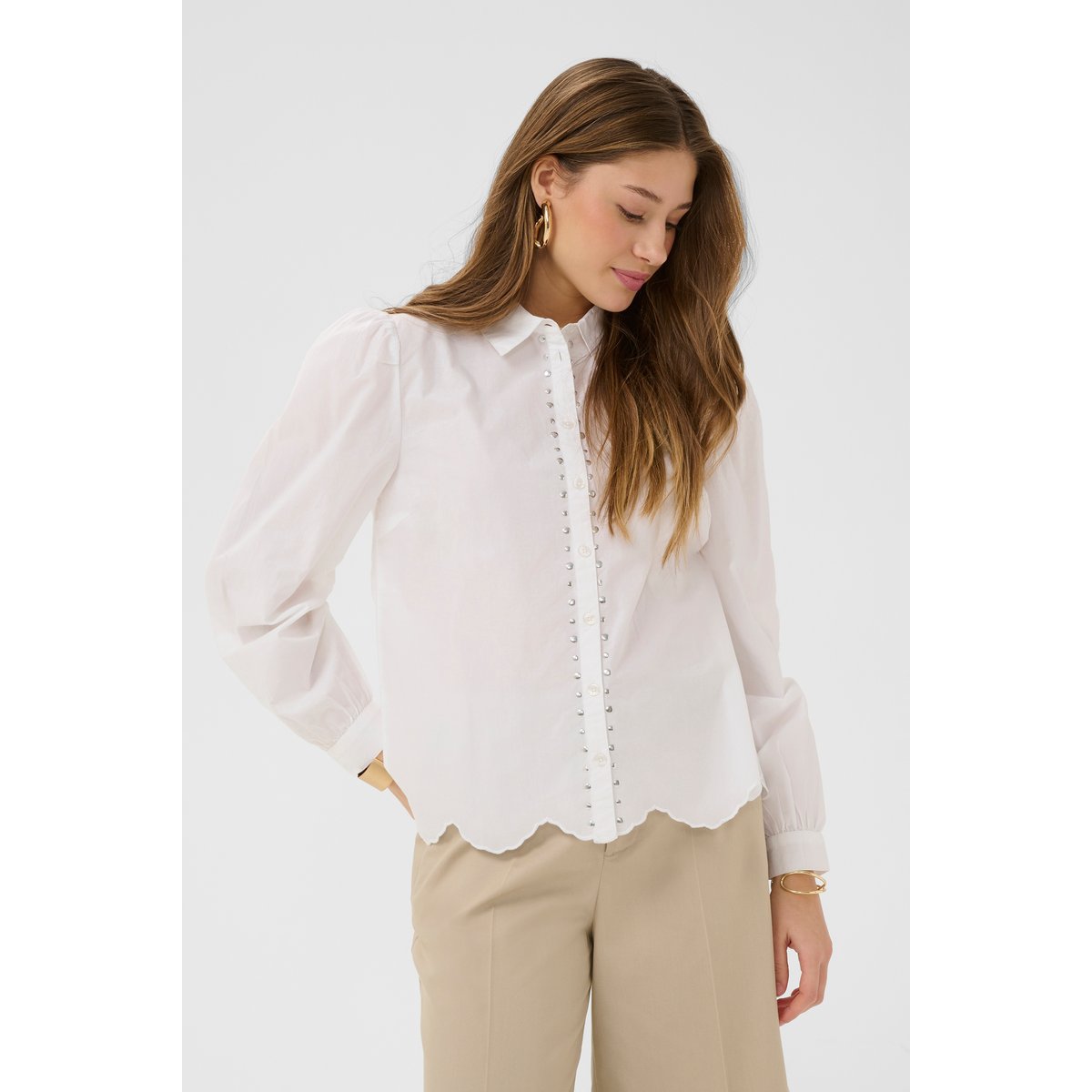 Chemise à manches longues blanc snow white, CREAM