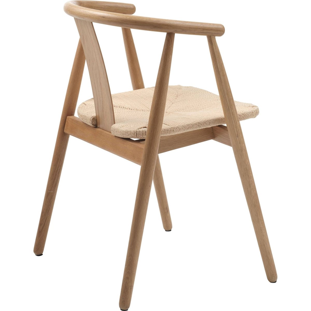 Chaise en bois à assise tressée DABASSO chêne naturel et beige, RECOLLECTION