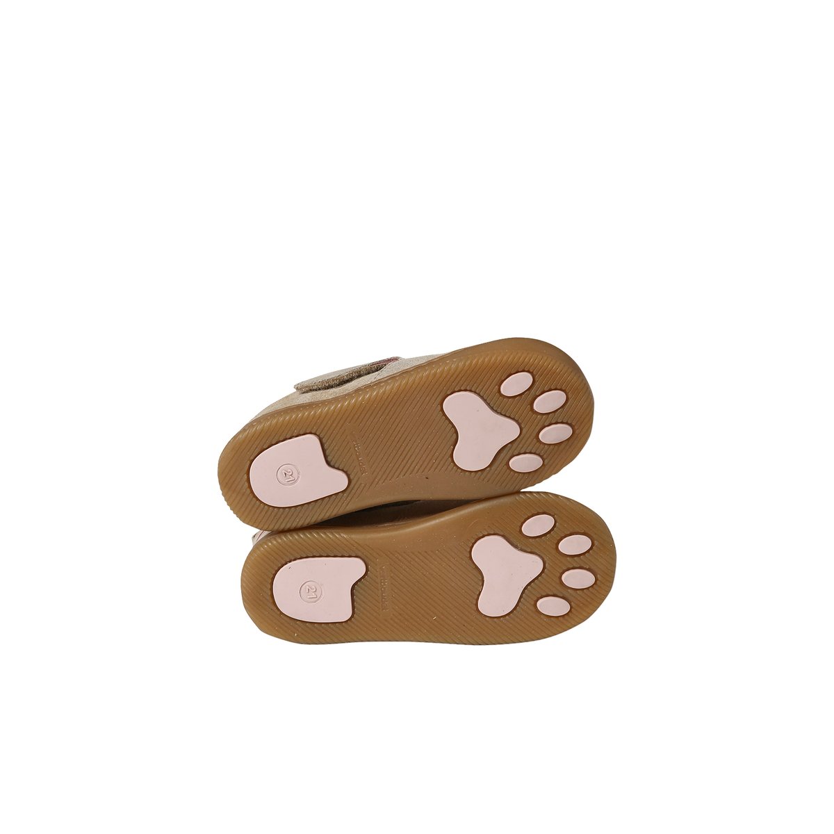 Chaussons à scratchs cuir souple bébé or, VERTBAUDET