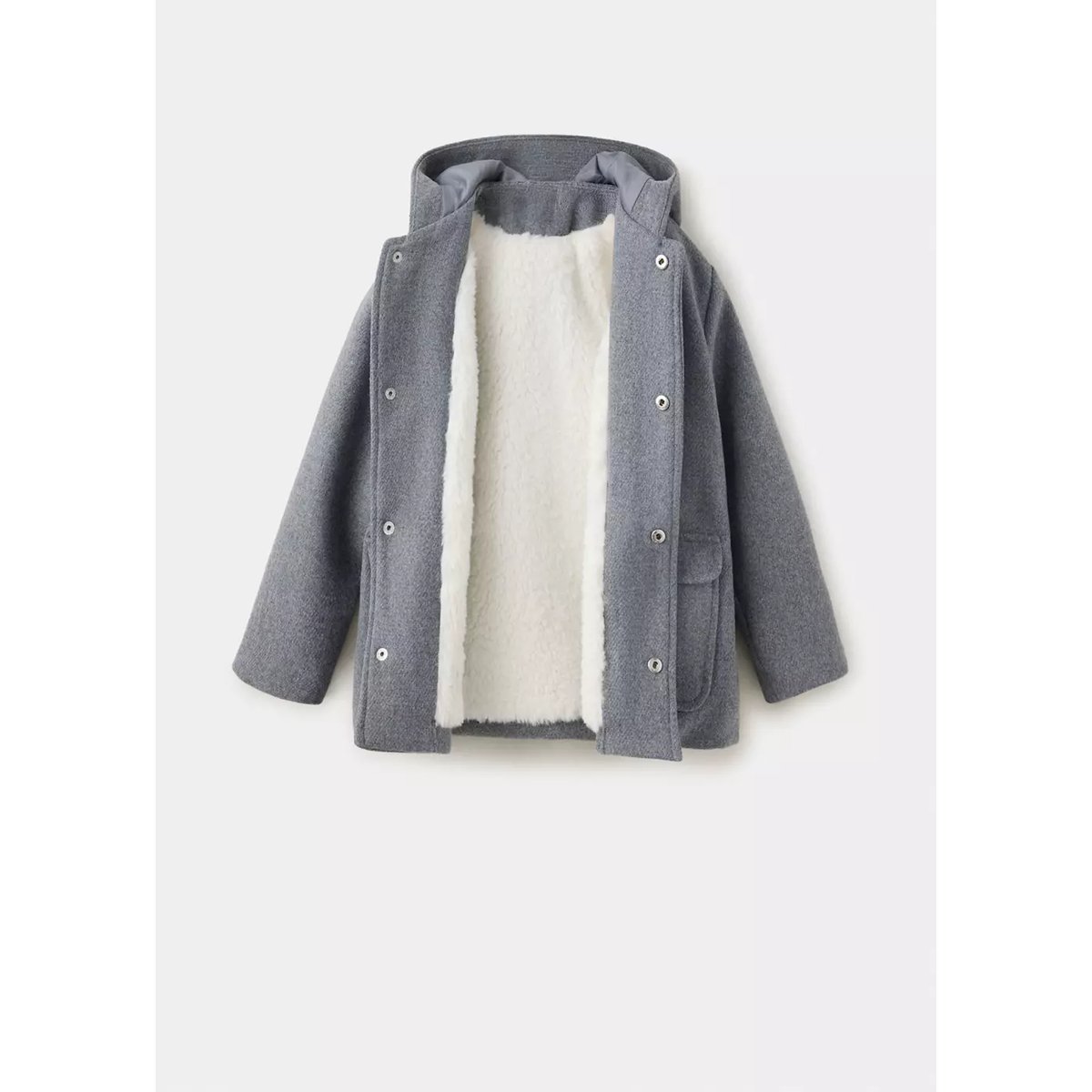Manteau en drap imitation mouton gris, MANGO BABY