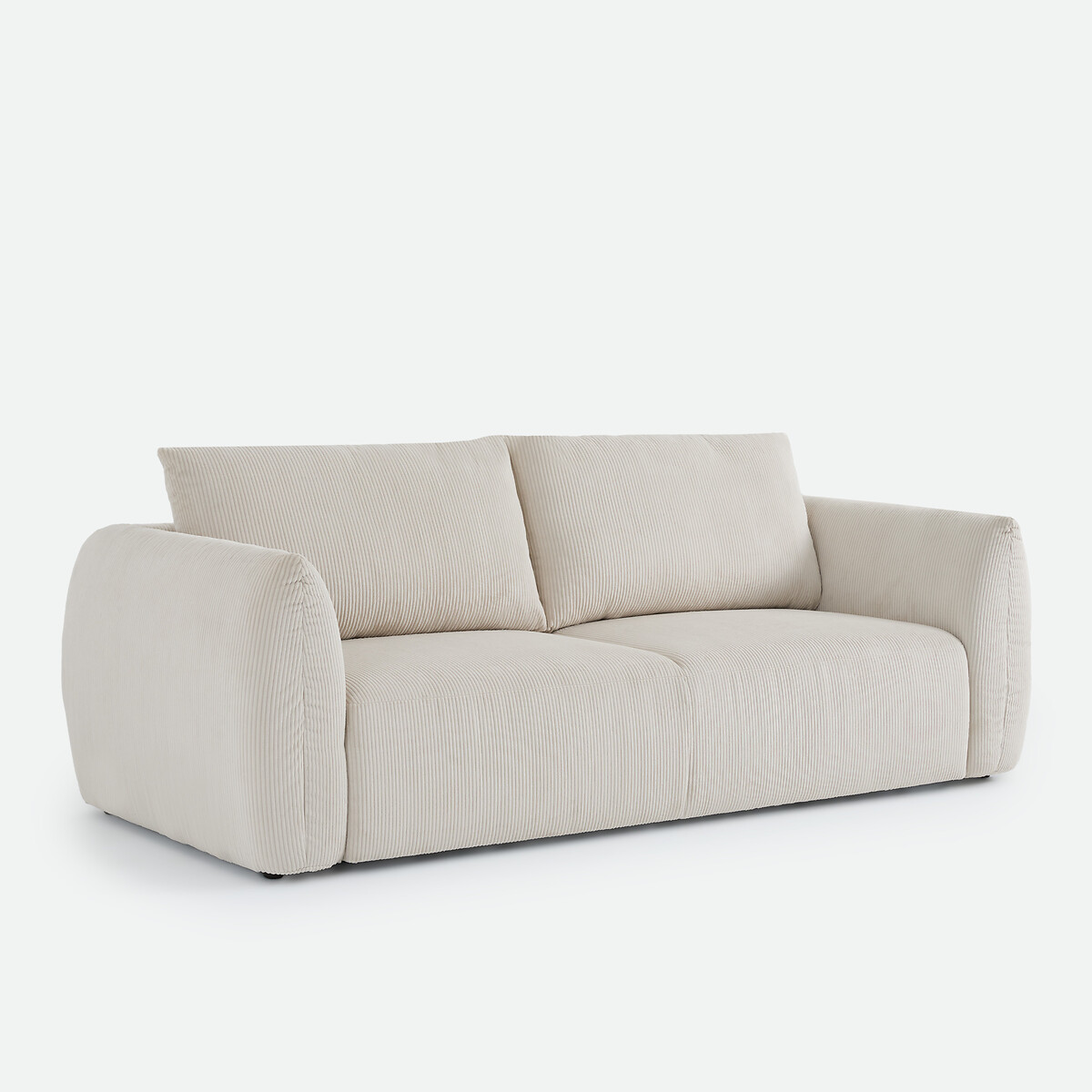 Canapé droit, 3 ou 4 places, en velours côtelé moyennes côtes, EDITH beige, LA REDOUTE INTERIEURS