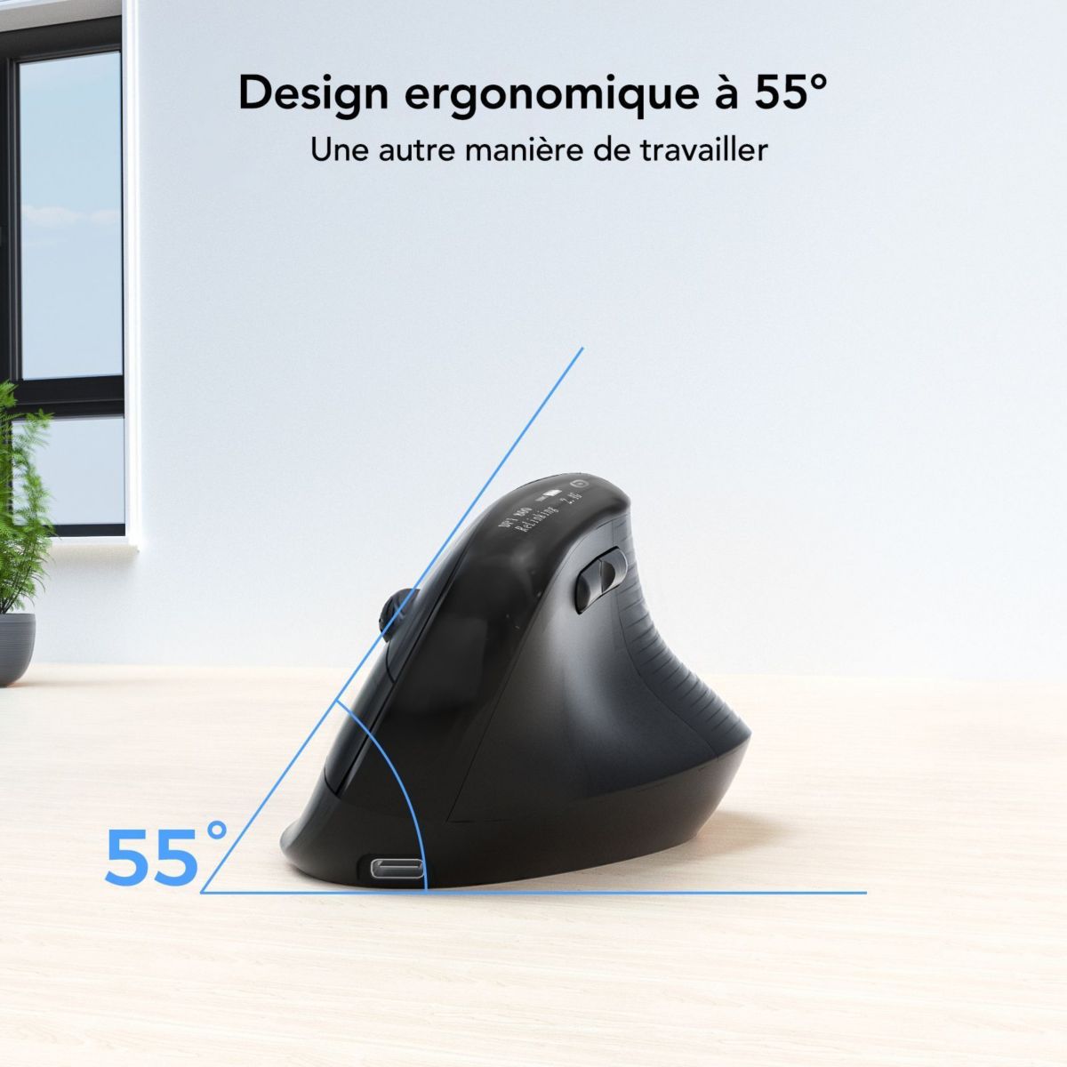 Souris sans fil Ergo Sans fil couleur unique, ESSENTIEL B